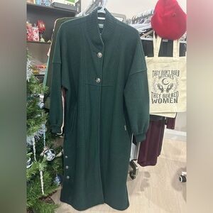 100% Wool Geiger Dark Green Coat (as is)